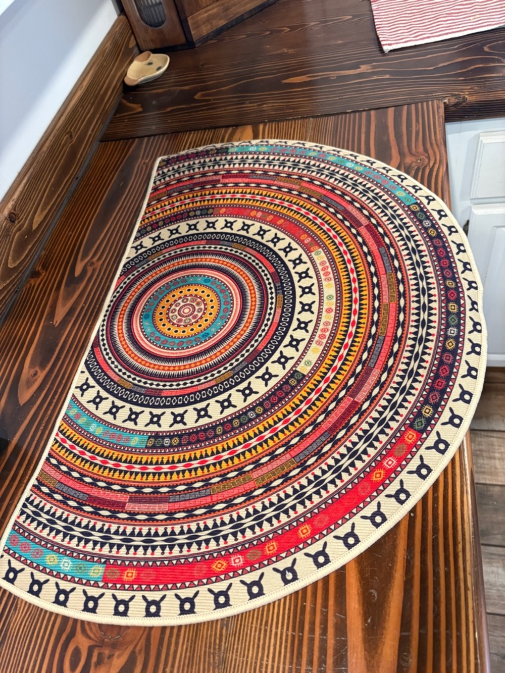 Colorful Boho Round Doormat  - Multicolor